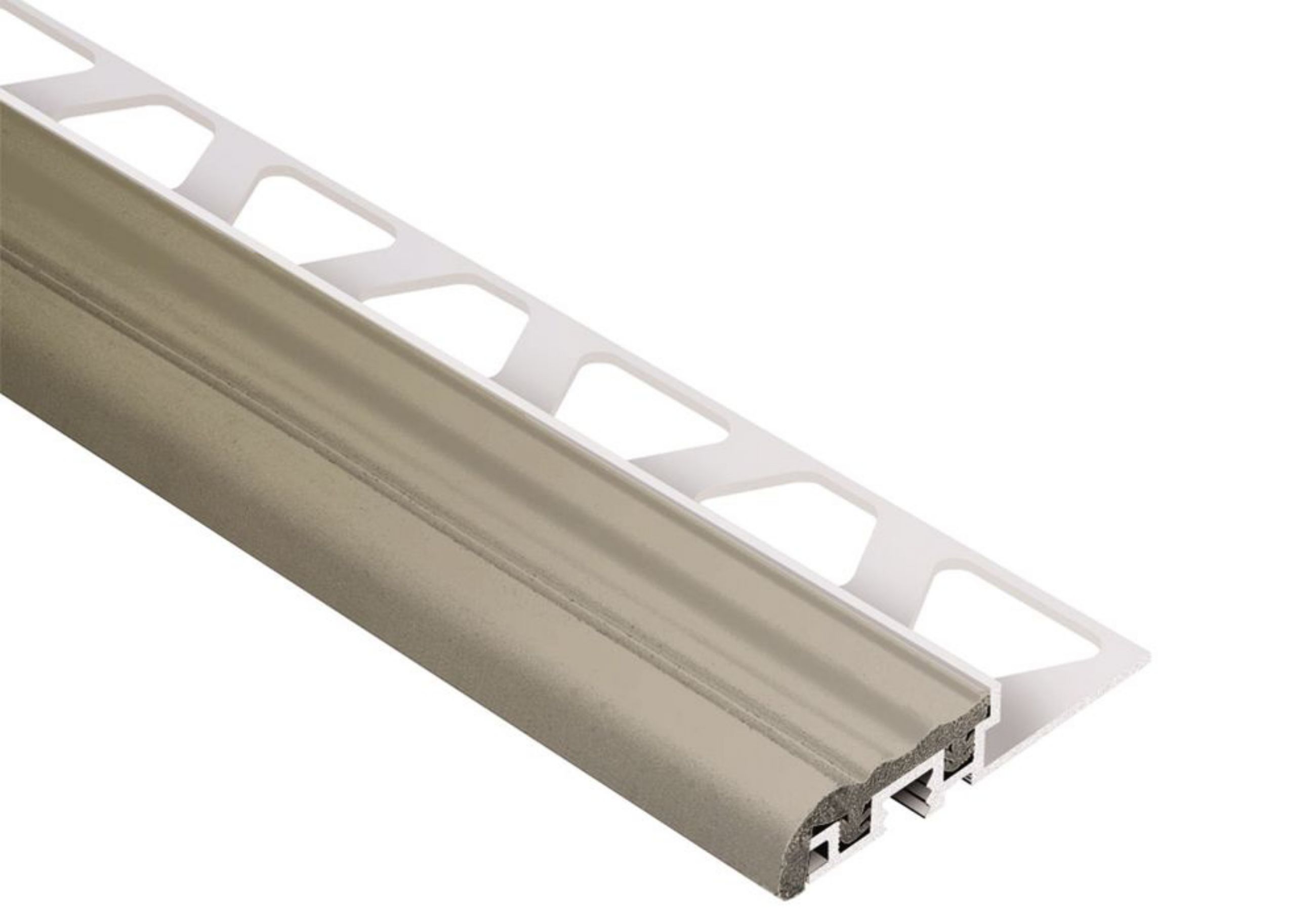 Schluter Trep-S 1/2" Alum 1-1/32" Insert Gris 4' 11" G12S/150