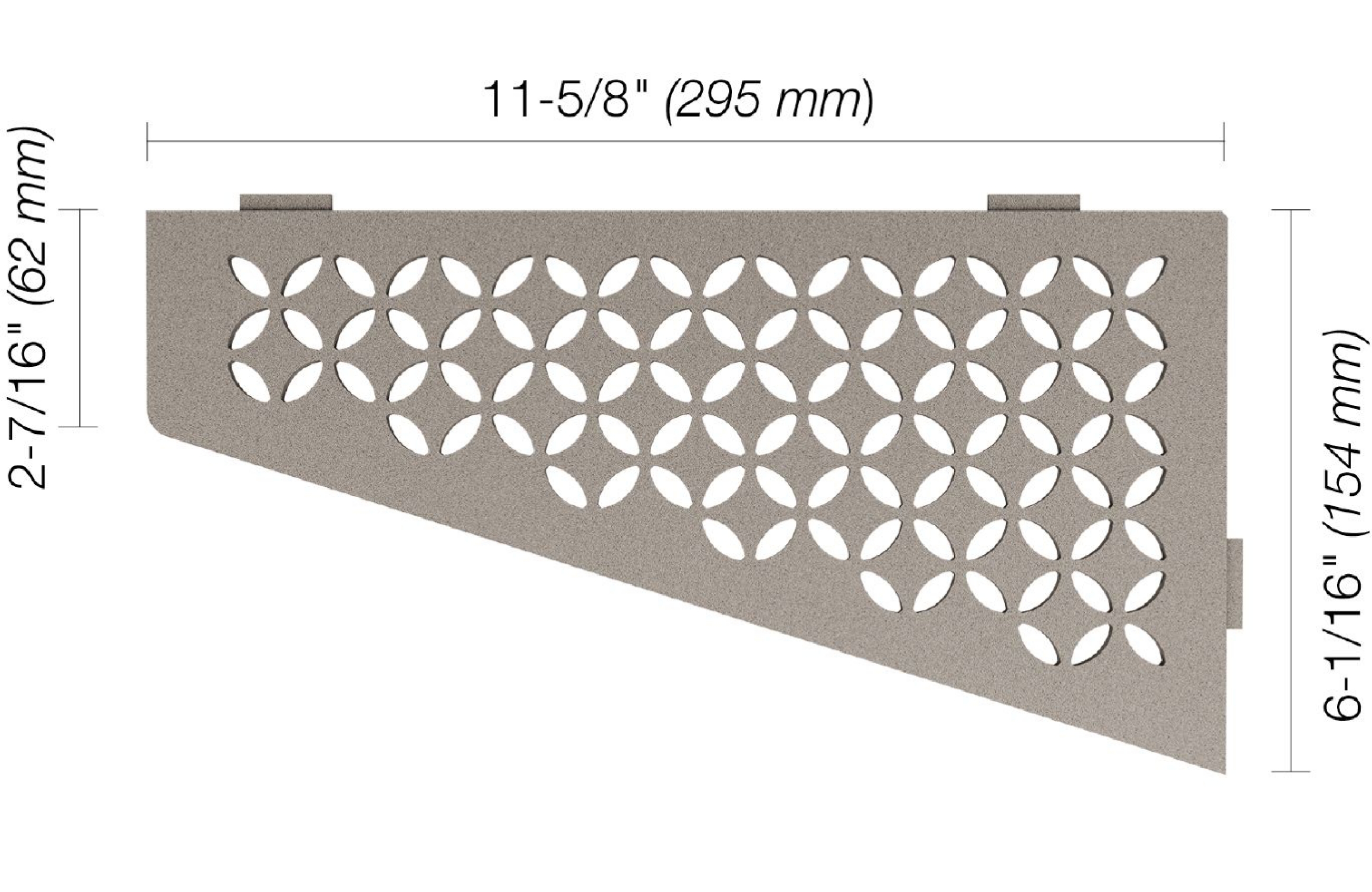 Schluter Shelf Quadrilat Coin Floral Gris Pierre SES3D5TSSG