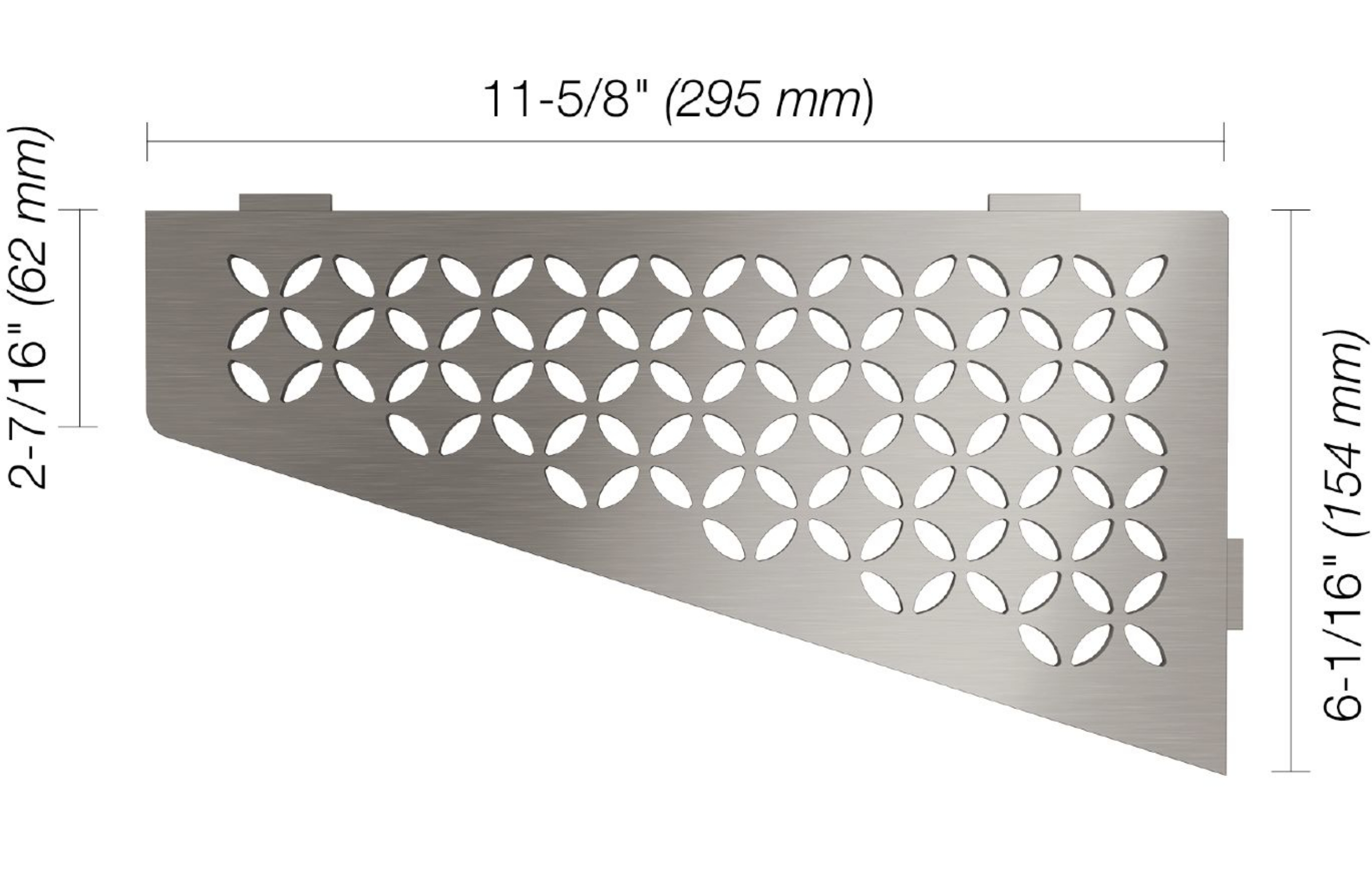 Schluter Shelf Quadrilat Coin Floral Inox Brossé SES3D5EB