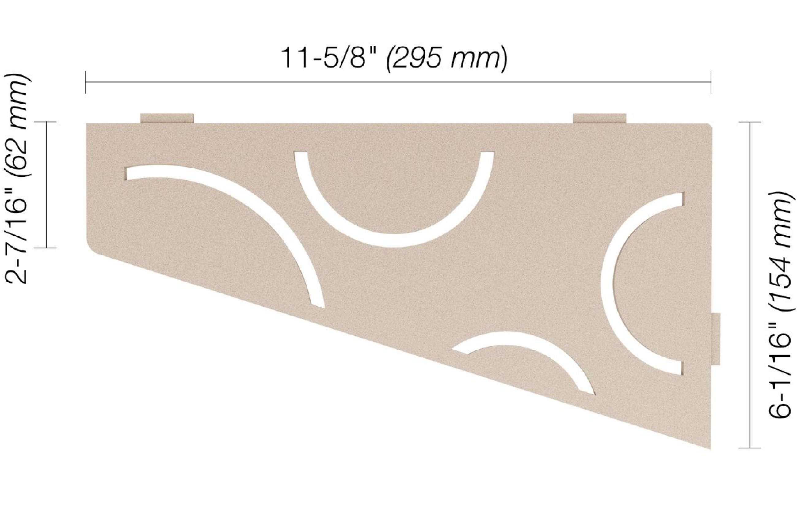 Schluter Shelf Quadrilat Coin Curve Crème SES3D6TSC