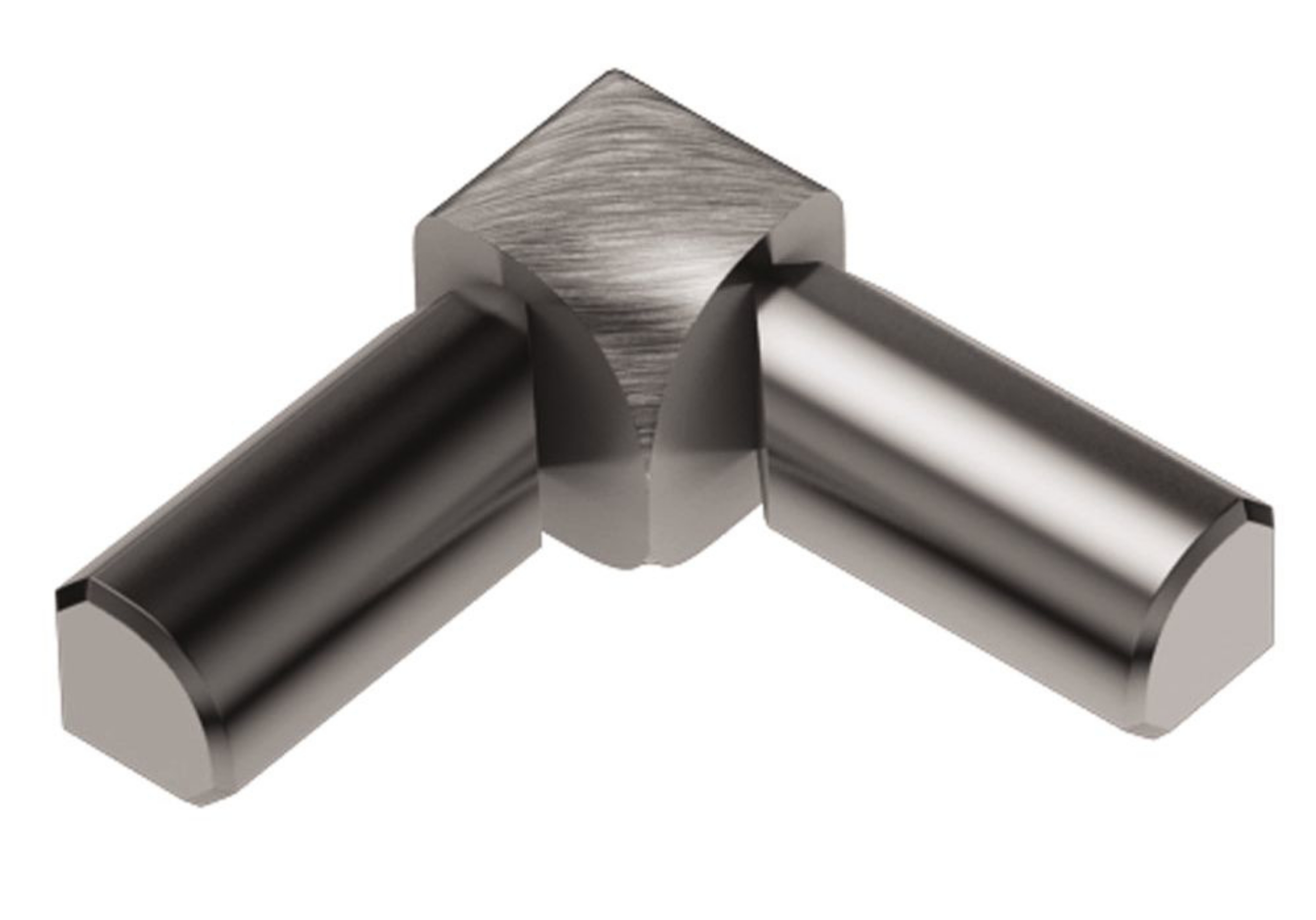 Schluter Rondec Coin Int 2-Bouts 1/2" Alum Chromé Brossé I2L/RO125ACGB
