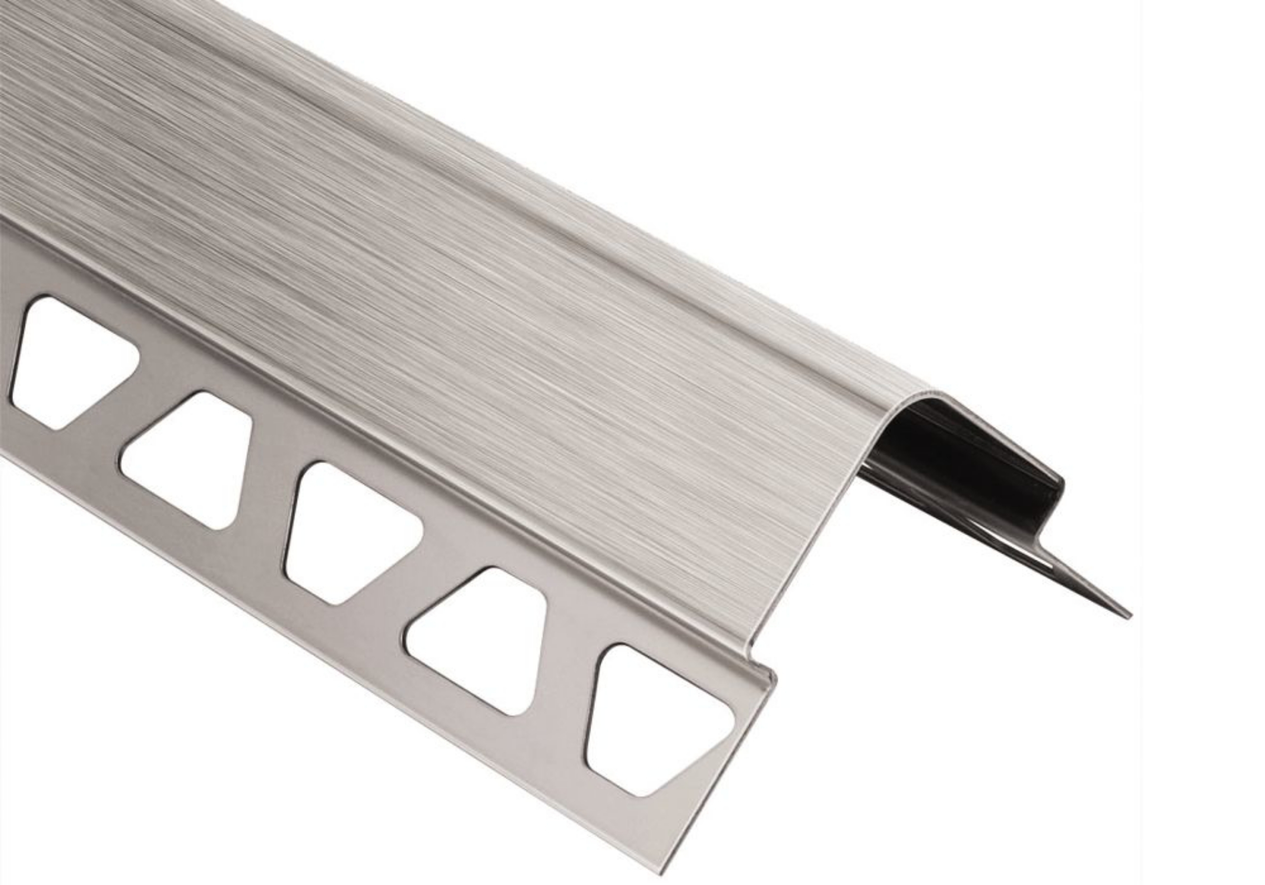Schluter Eck-E W=1-15/32" H=5/16" Inox Brossé 8' 2-1/2" E37V2AEB80/250