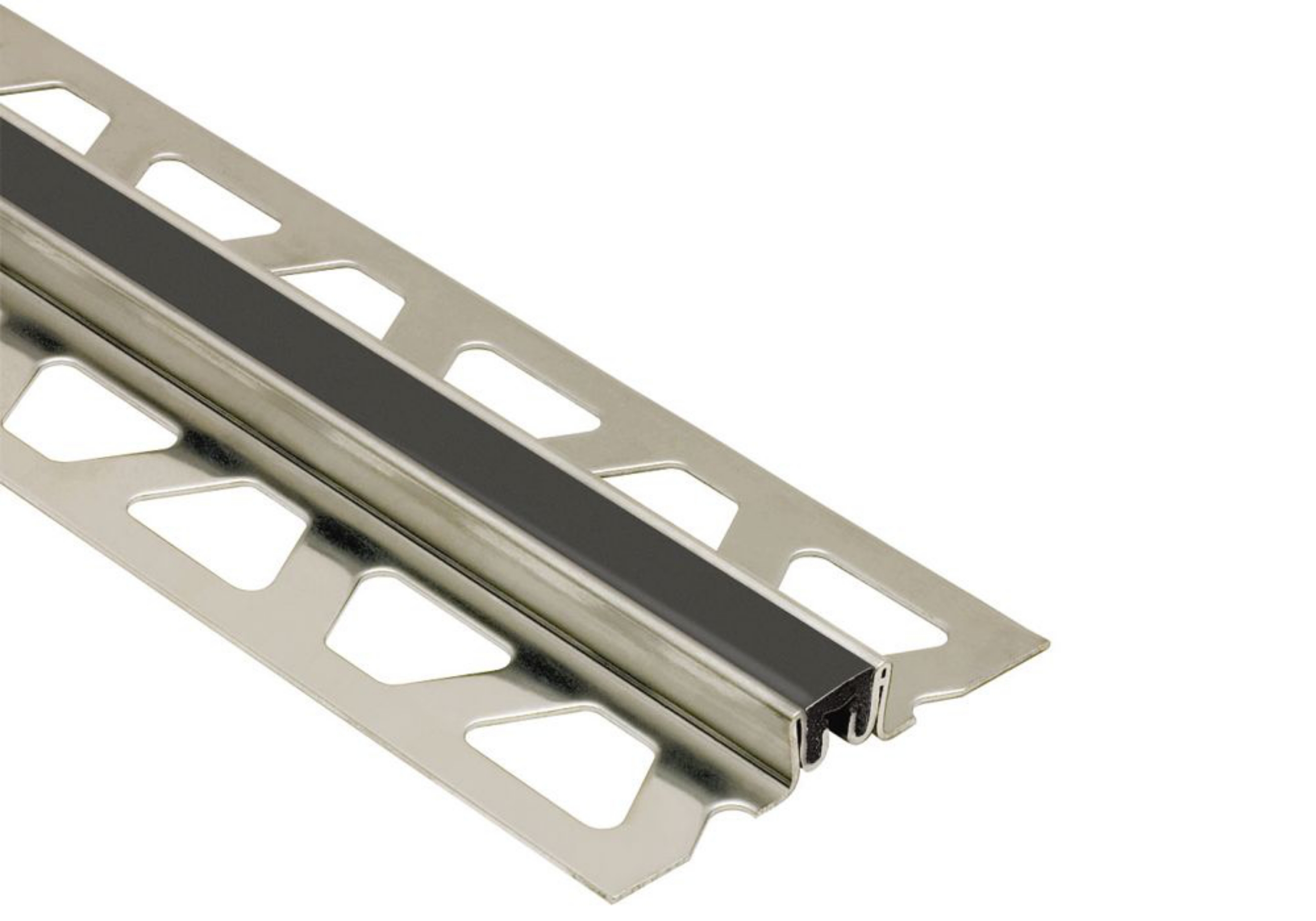 Schluter Dilex-Ksn 13/16" Inox / Joint 7/16" Noir EKSN210GS