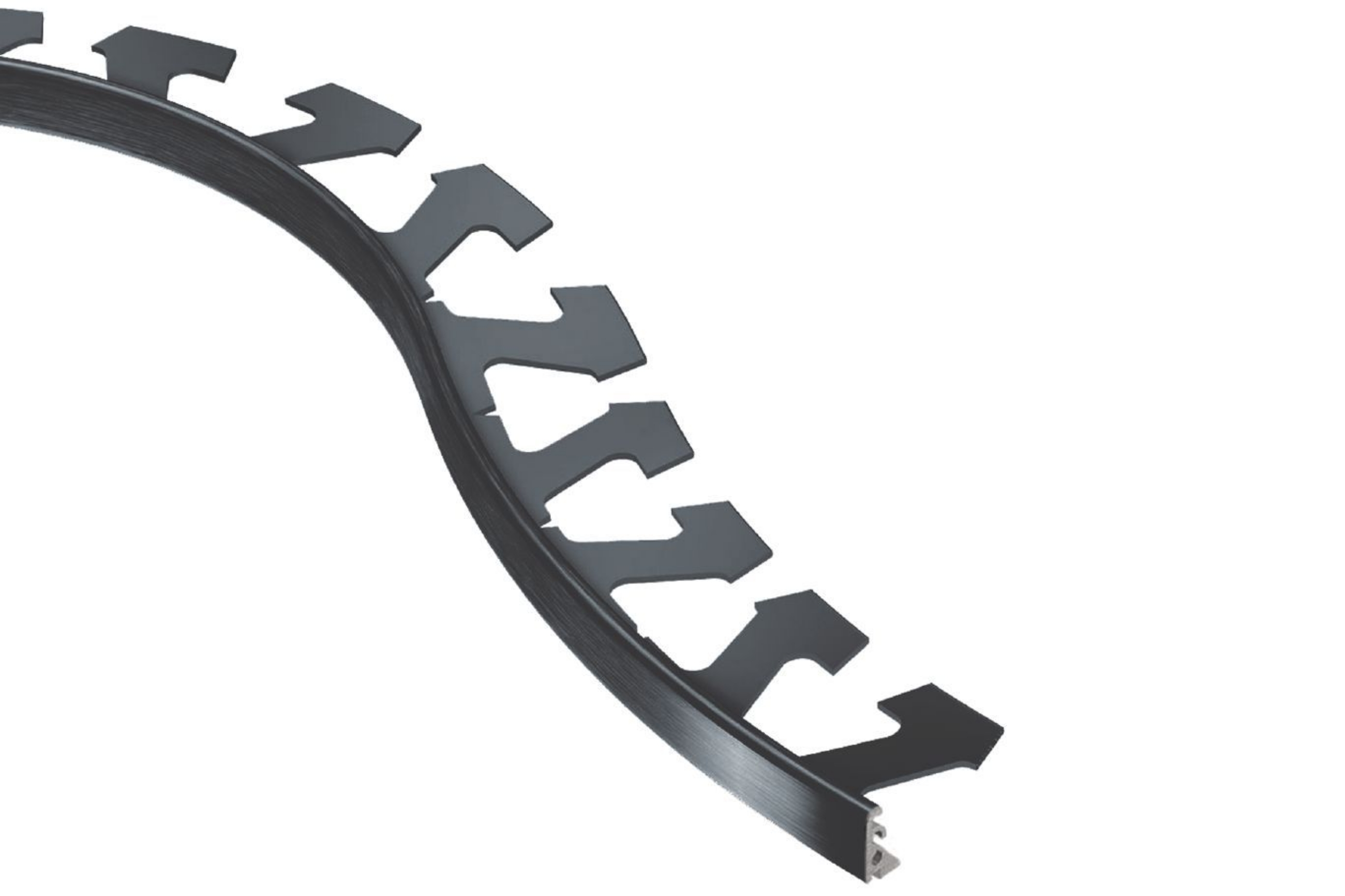 Schluter Jolly-Radius Profilé 7/16" Alum Graphite Brossé R/J110AGRB