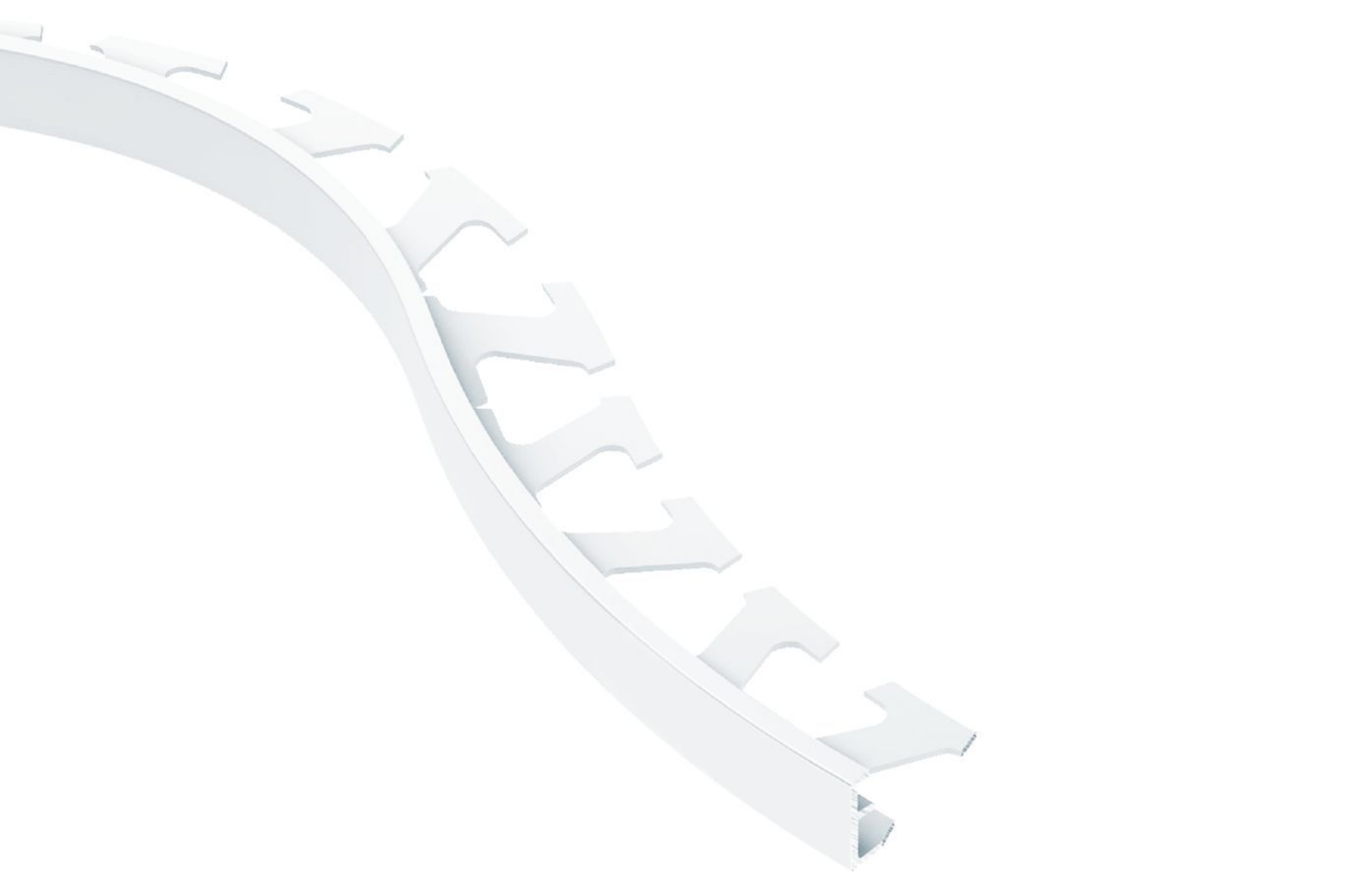 Schluter Jolly-Radius Profilé 1/2" Alum Blanc Éclatant R/J125BW