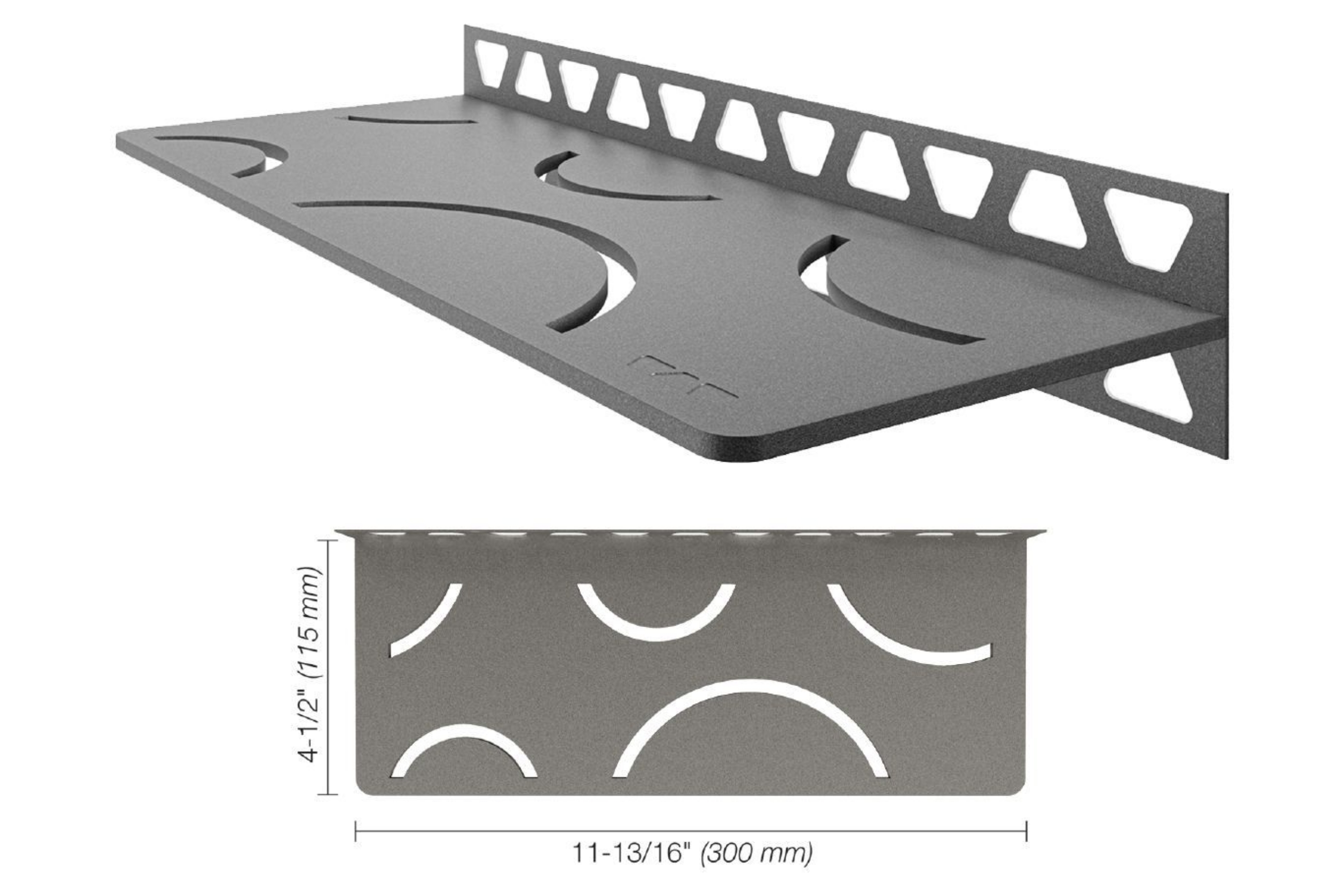 Schluter Shelf-W Rectangle Mur Curve Étain SWS1D6TSG