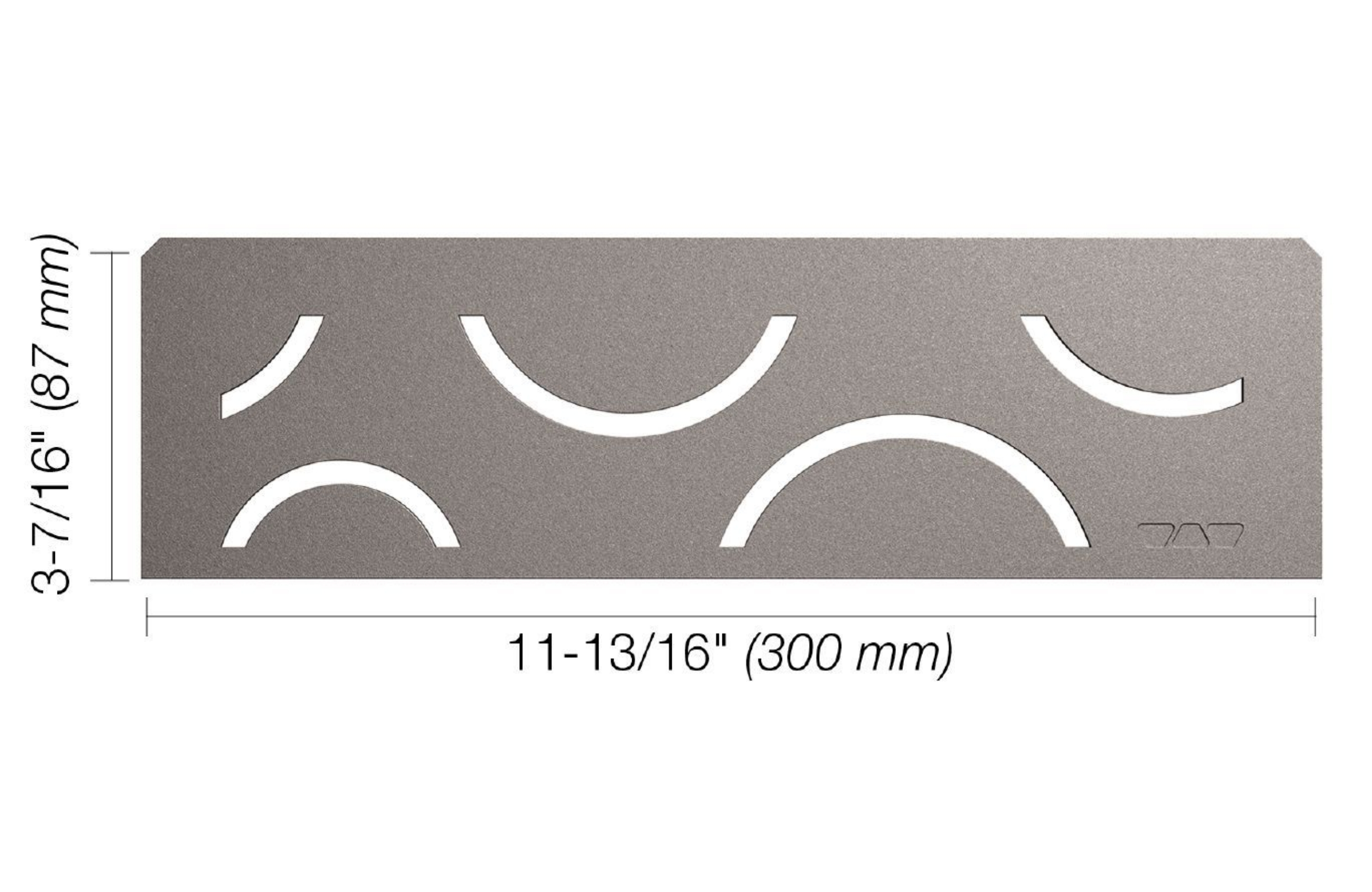 Schluter Shelf-N Rectangle Niche Curve Étain SNS1D6TSG