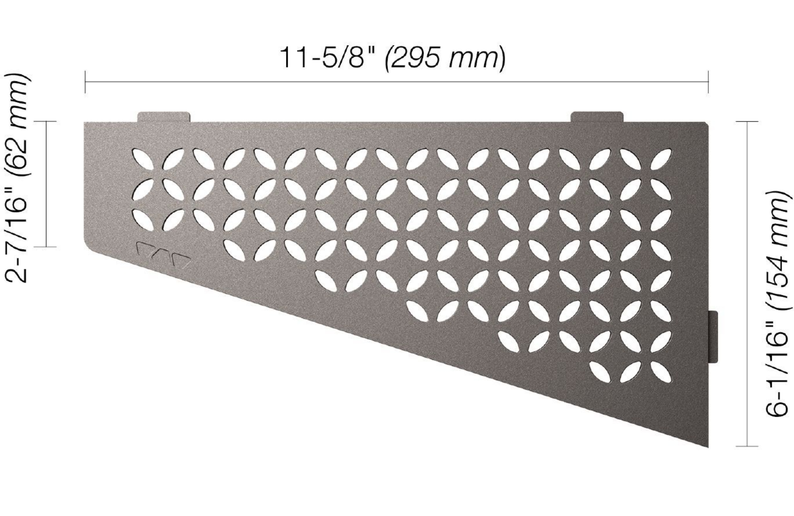 Schluter Shelf-E Quadrilat Coin Floral Étain SES3D5TSG