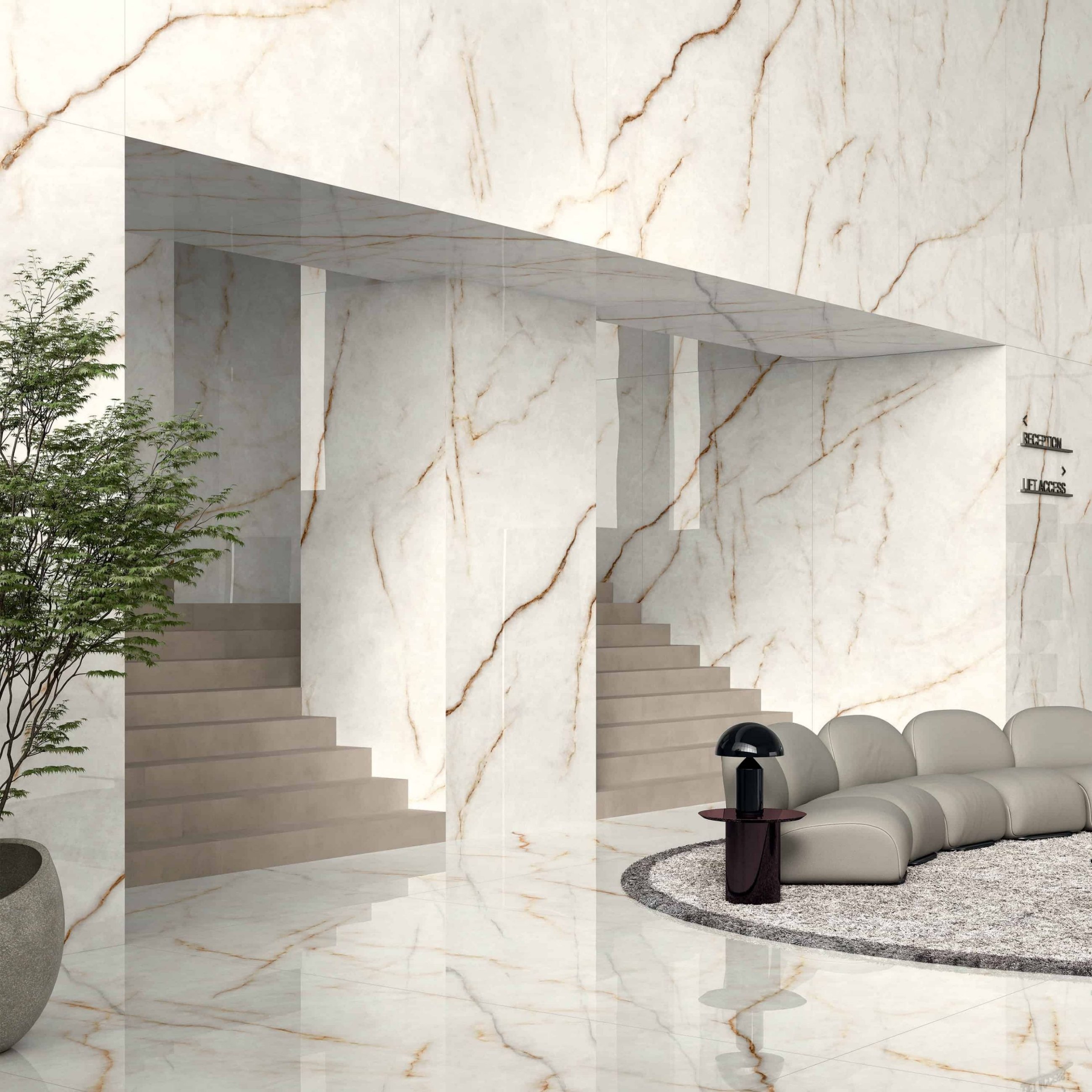 Atlas Plan | Ice Crystal | 63" x 126" | Poli | Faces aléatoires